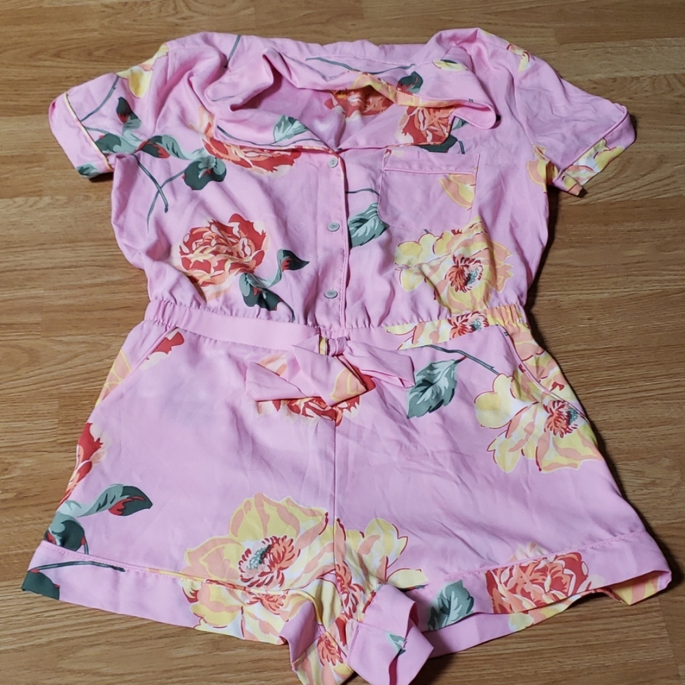 Victorias Secret Sleep Romper Pajamas Pink